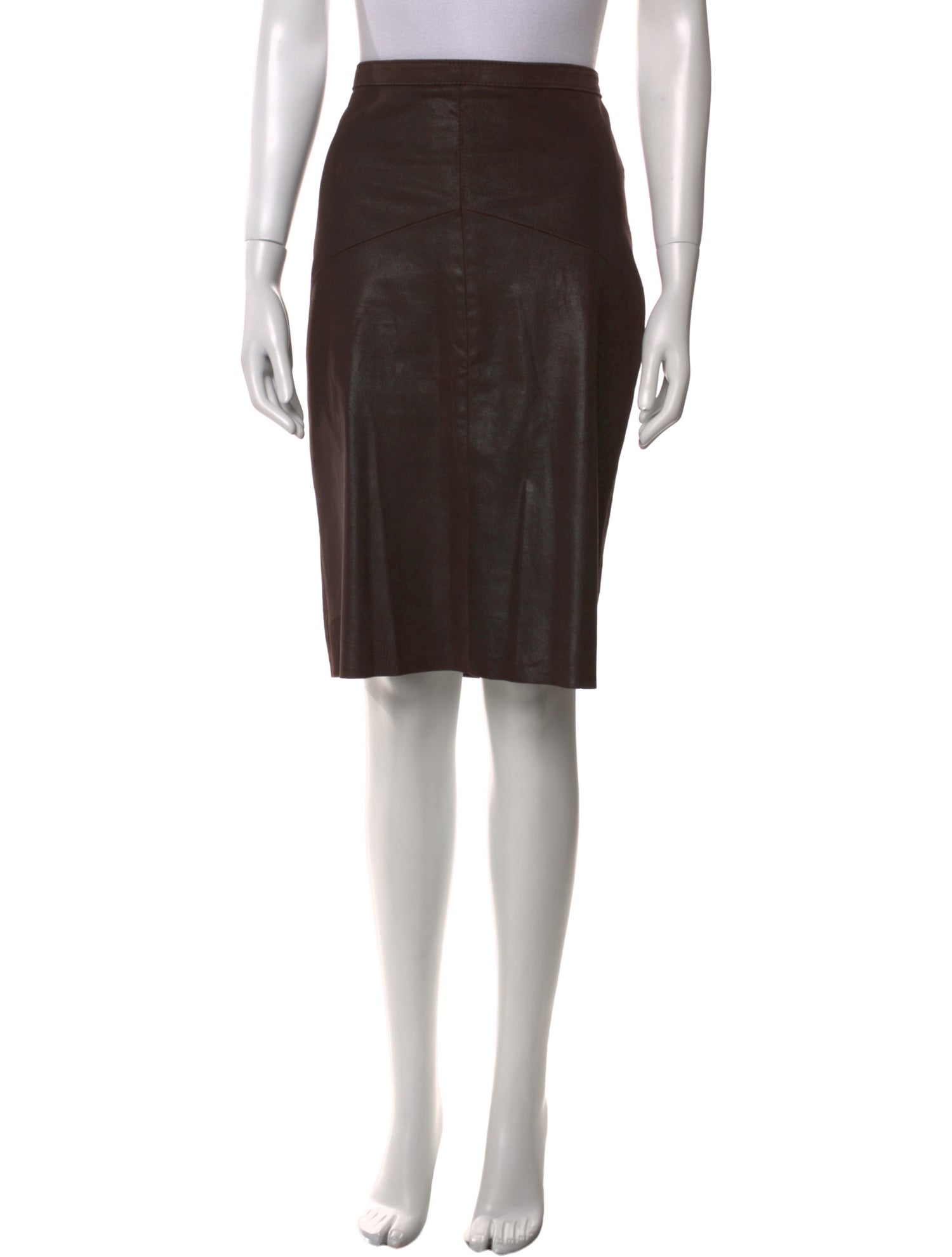 Utzon Leather Knee-Length Skirt