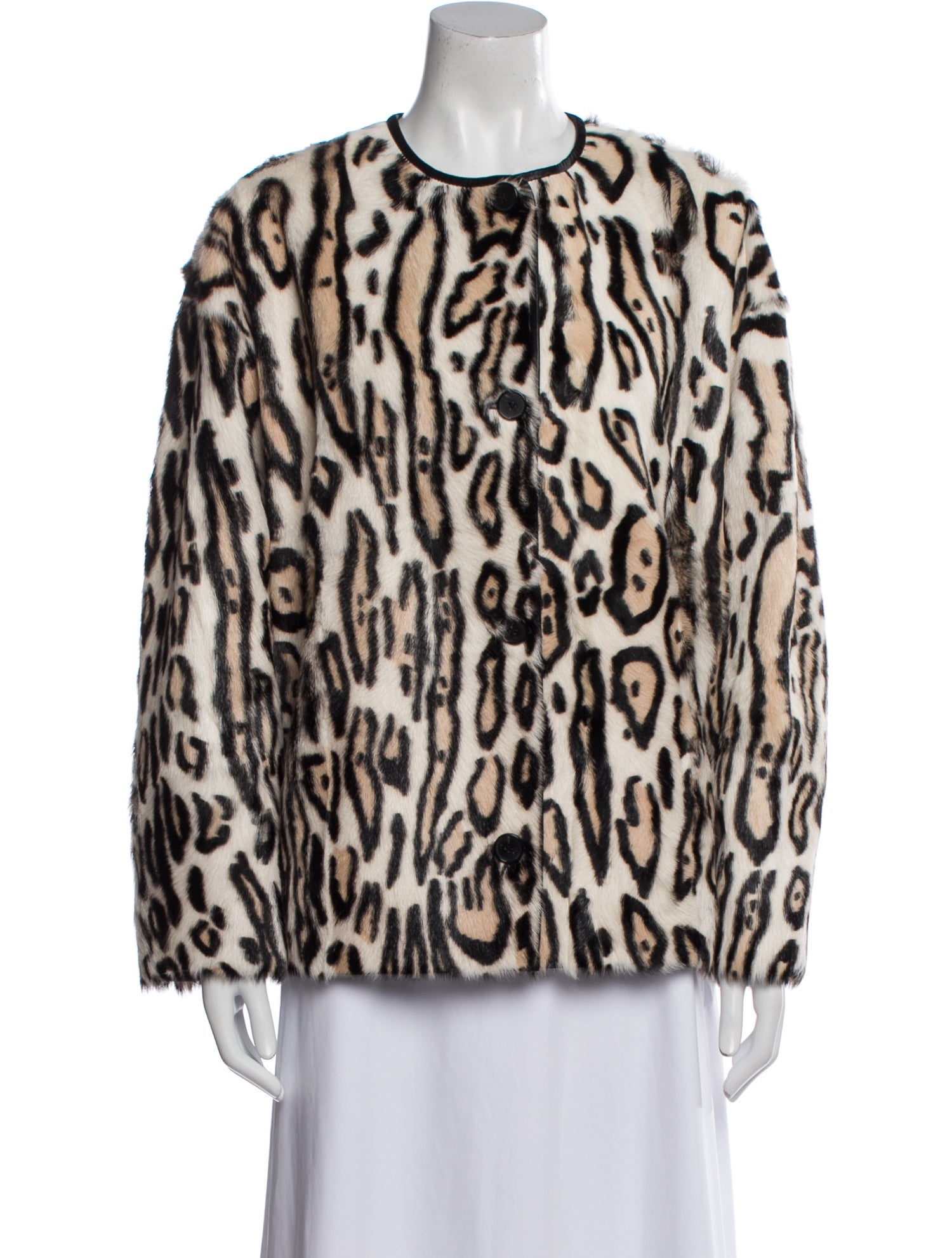 Utzon Goat Fur Animal Print Faux Fur Jacket w/ Tags
