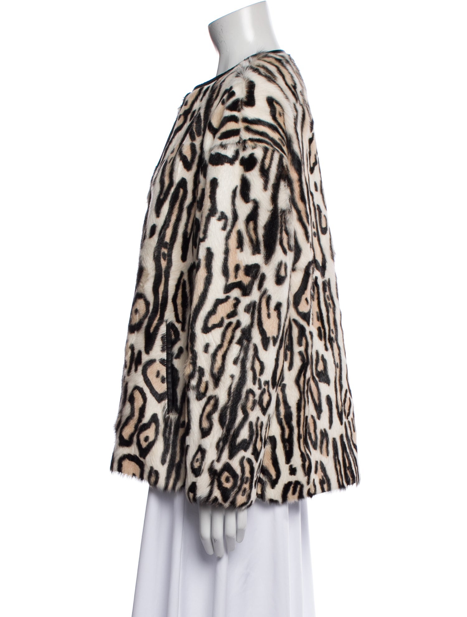 Utzon Goat Fur Animal Print Faux Fur Jacket w/ Tags