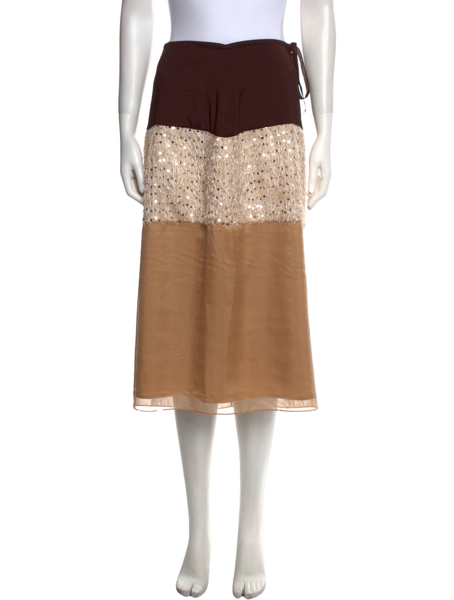 Gemsun Colorblock Pattern Midi Length Skirt