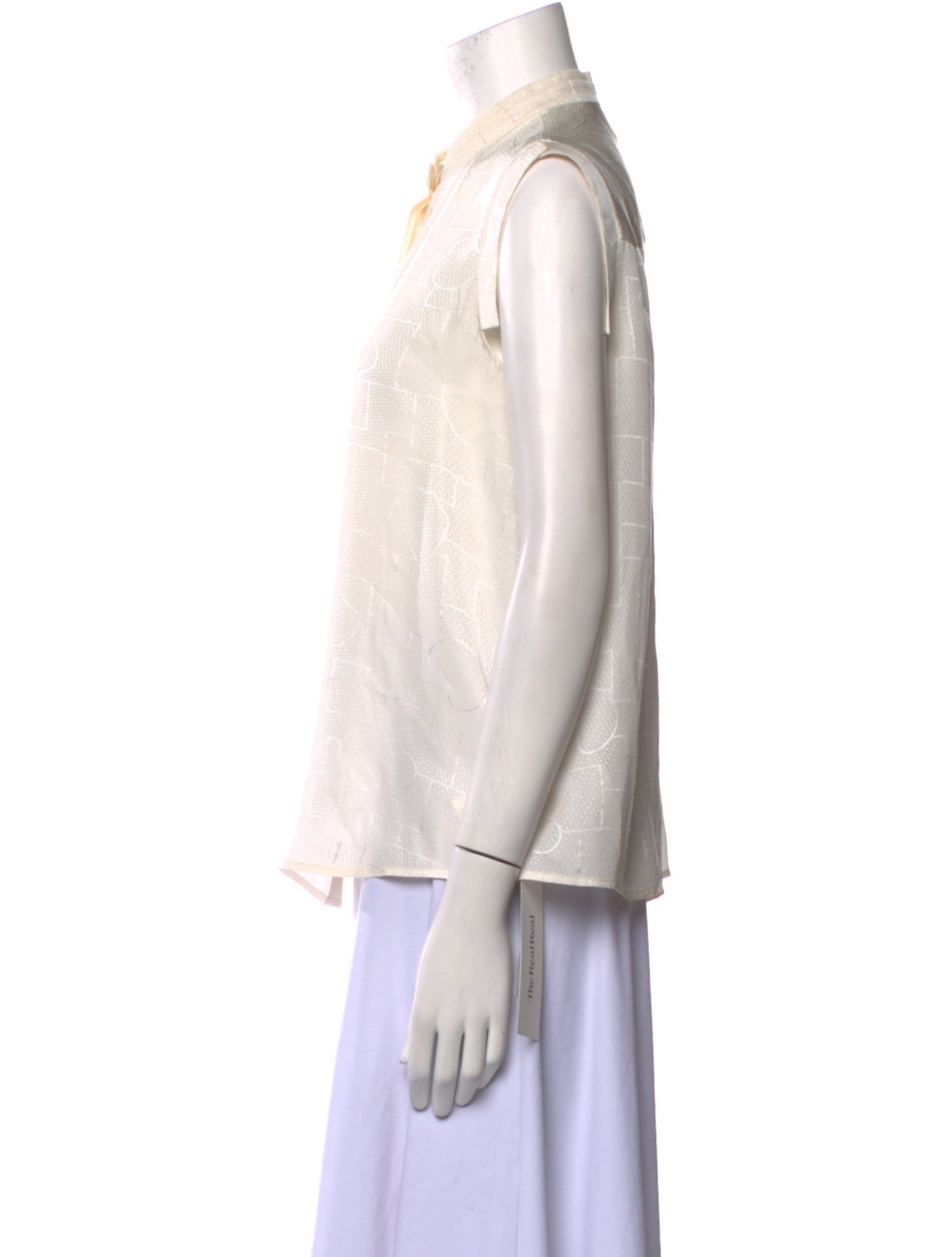 SHANG XIA Silk Mock Neck Button-Up Top