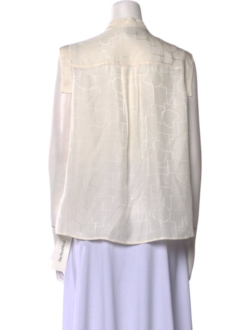 SHANG XIA Silk Mock Neck Button-Up Top