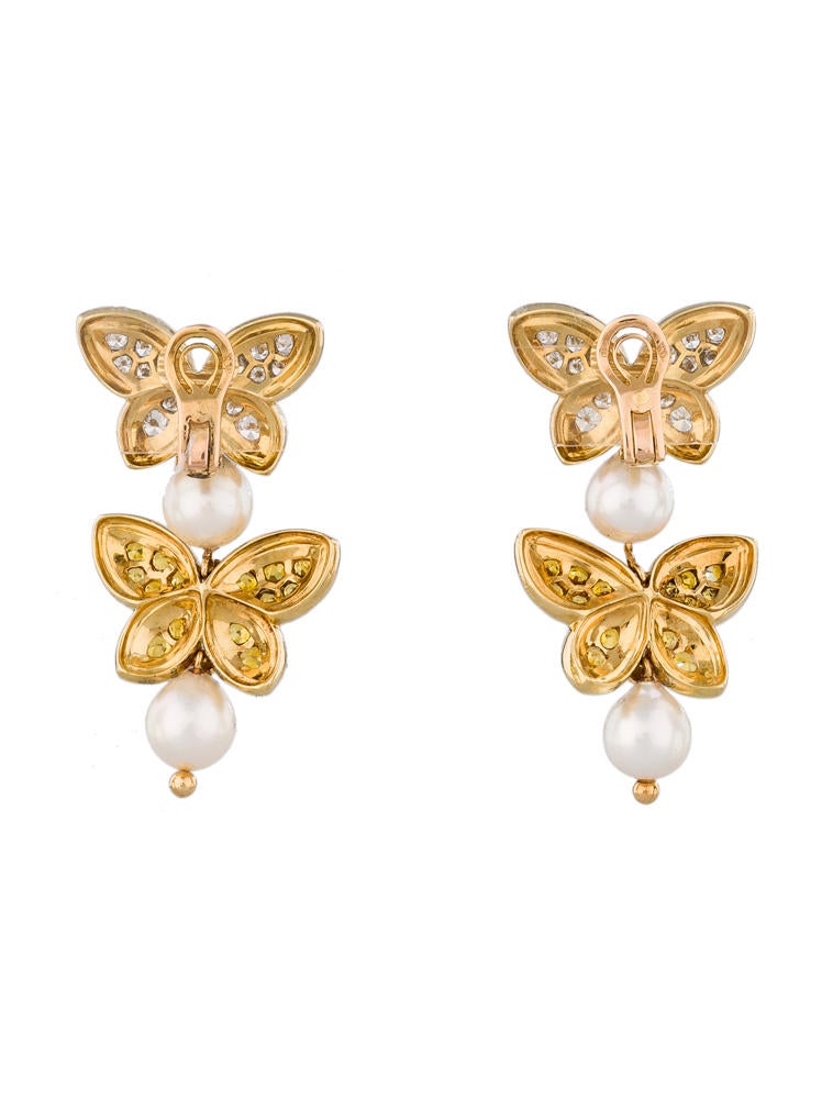 Van Cleef & Arpels Butterfly Gemstone Drop Earrings - Earrings ...