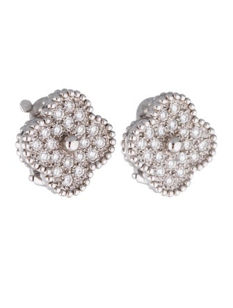 Van Cleef & Arpels Diamond Alhambra Earrings