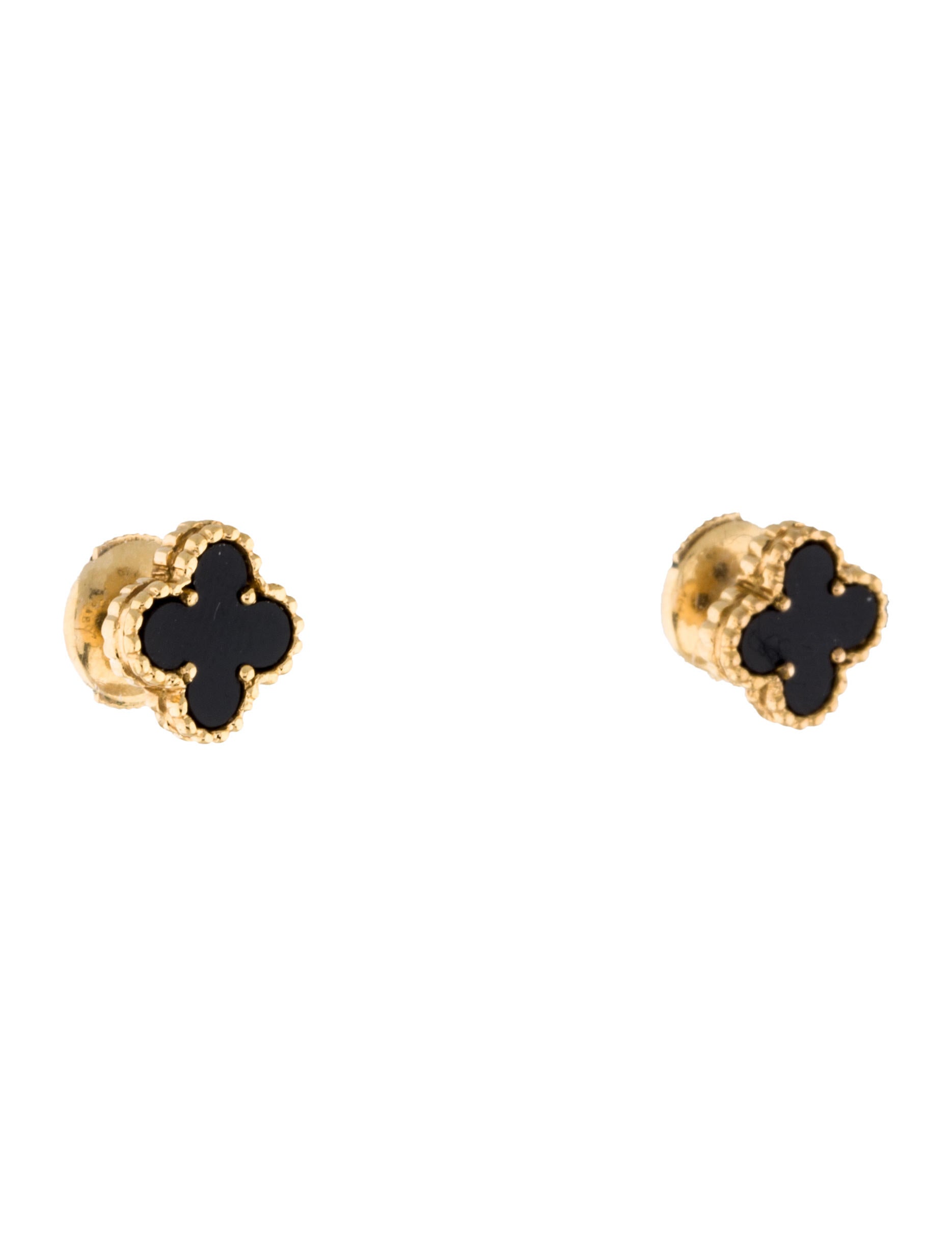 Van Cleef & Arpels Sweet Alhambra Onyx Stud Earrings Earrings