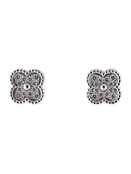 Van Cleef & Arpels Sweet Alhambra Stud Earrings wh