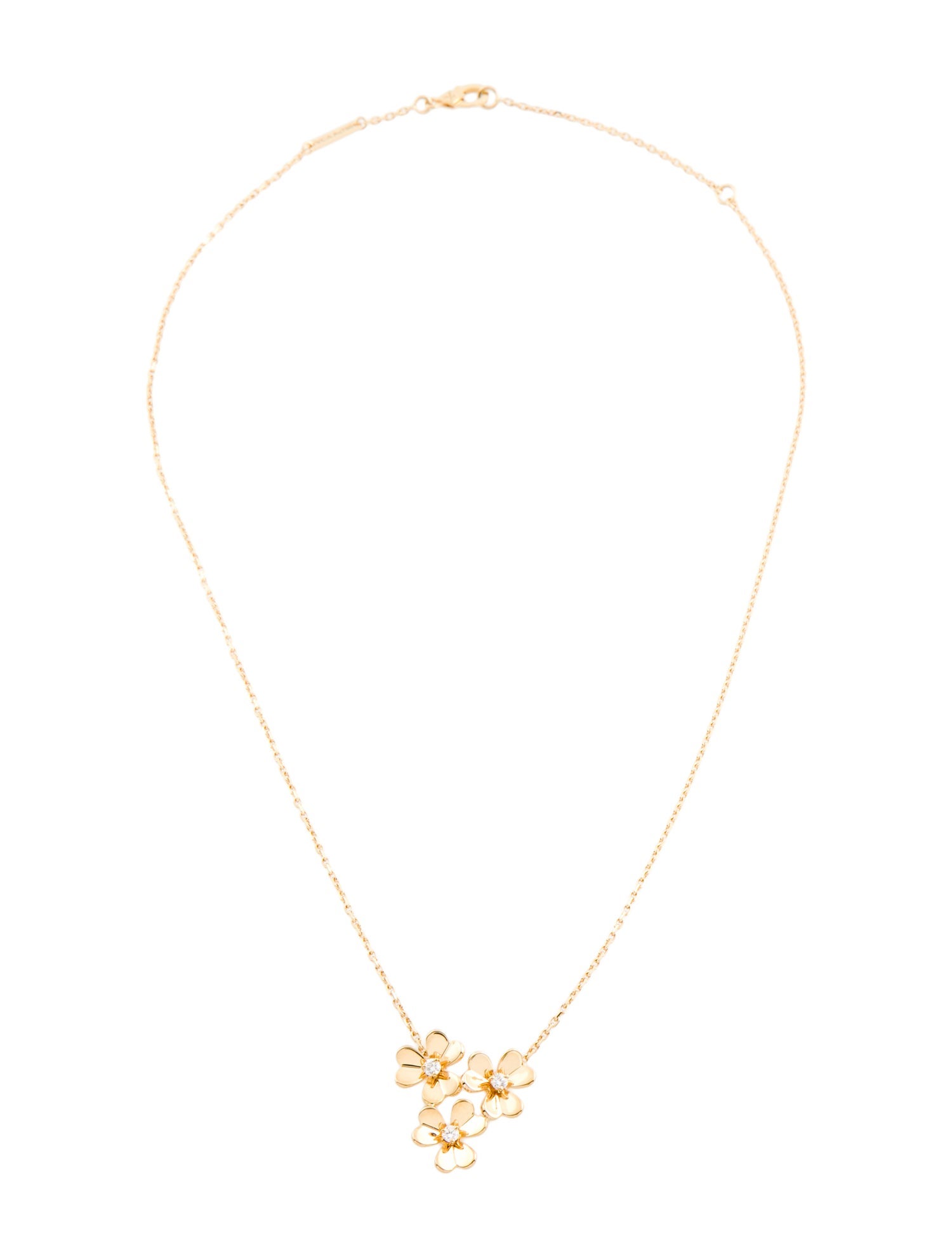 Van Cleef & Arpels Mini Frivole 3 Flowers Pendant Necklace