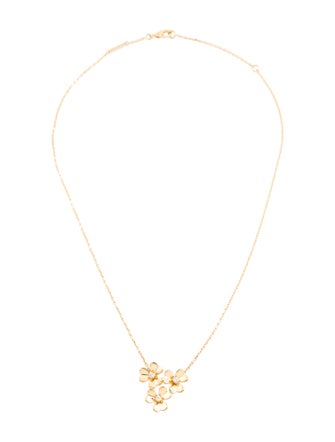 Van Cleef & Arpels Mini Frivole 3 Flowers Pendant Necklace