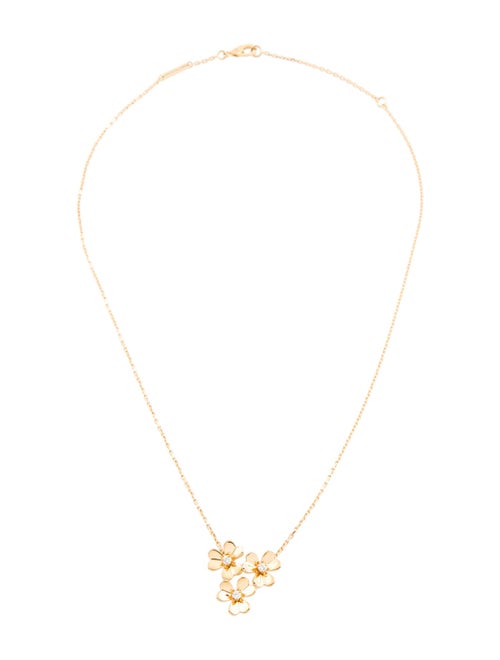Van Cleef & Arpels Mini Frivole 3 Flowers Pendant Necklace