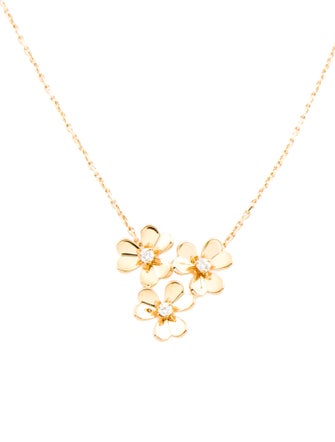 Van Cleef & Arpels Mini Frivole 3 Flowers Pendant Necklace