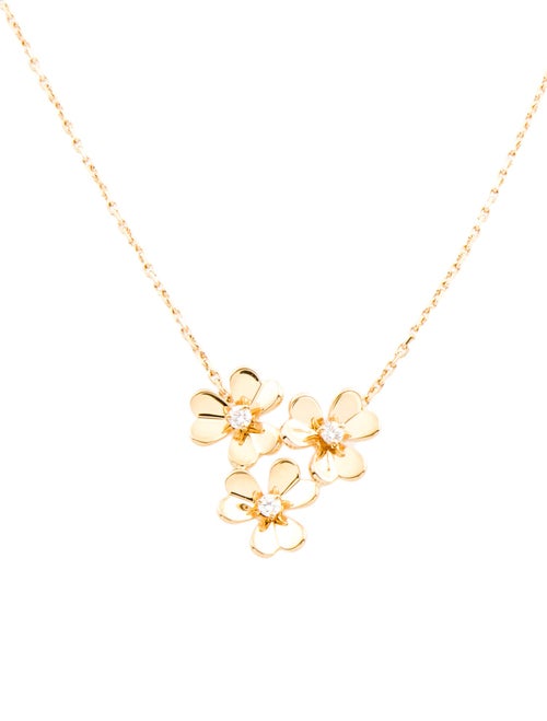 Van Cleef & Arpels Mini Frivole 3 Flowers Pendant Necklace