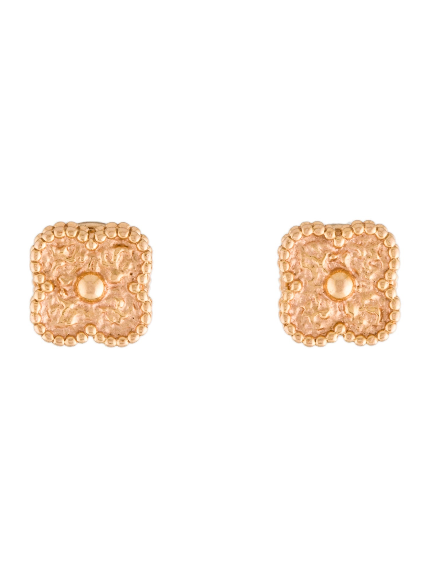 Van Cleef & Arpels Sweet Alhambra Earrings 18K Rose Gold Stud