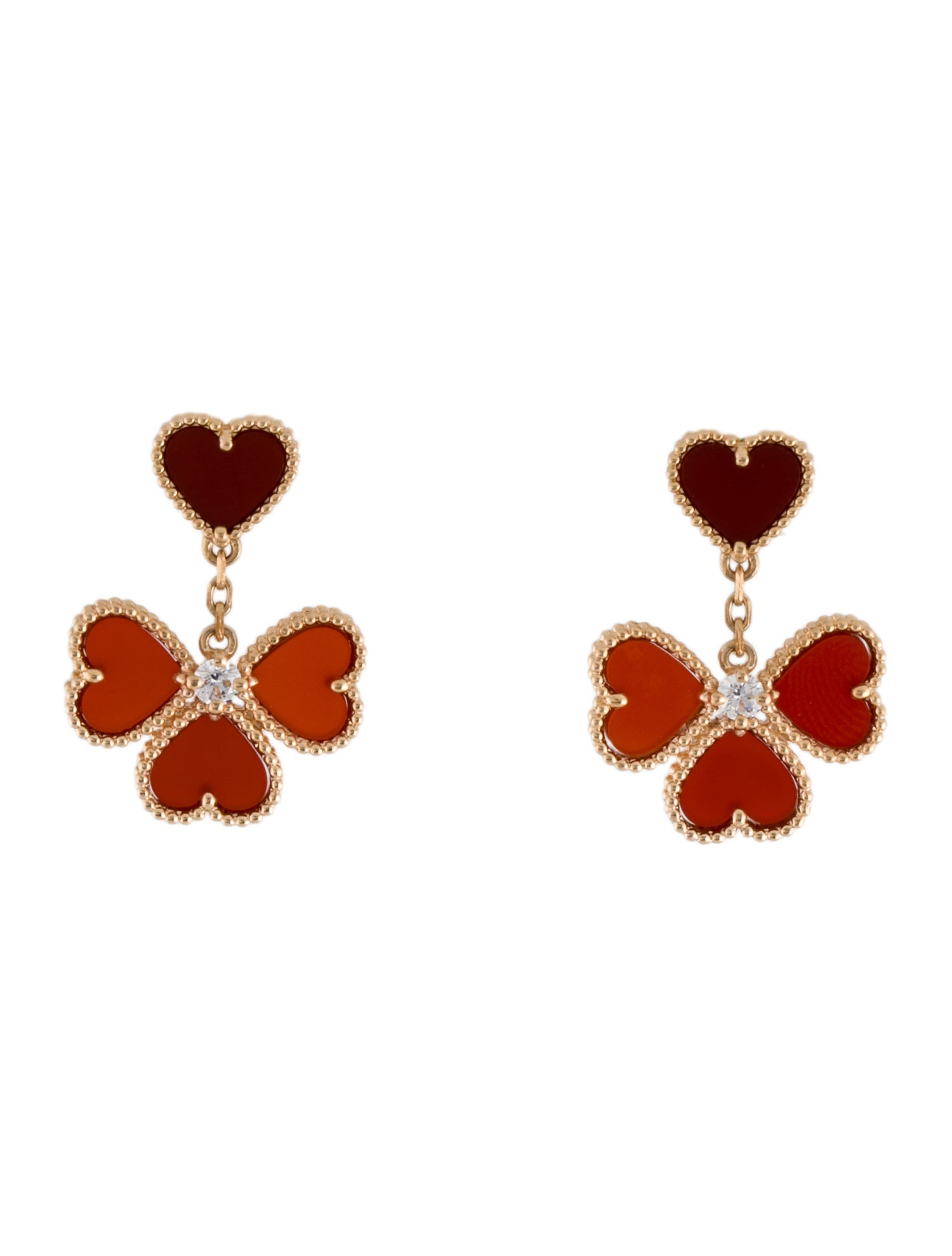 VanCleef&Arpels☆ Sweet Alhambra YGxCornaline_パリ発 Van Cleef & Arpels Sweet Alhambra Necklace – kingram-japan