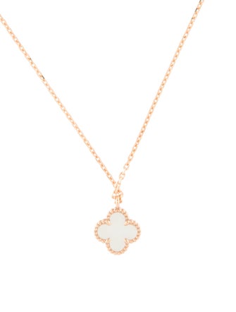 Van Cleef & Arpels Mother of Pearl Sweet Alhambra Pendant Necklace
