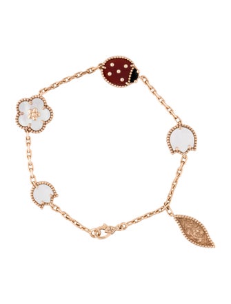 Van Cleef & Arpels Mother of Pearl Lucky Spring 5 Motifs Bracelet