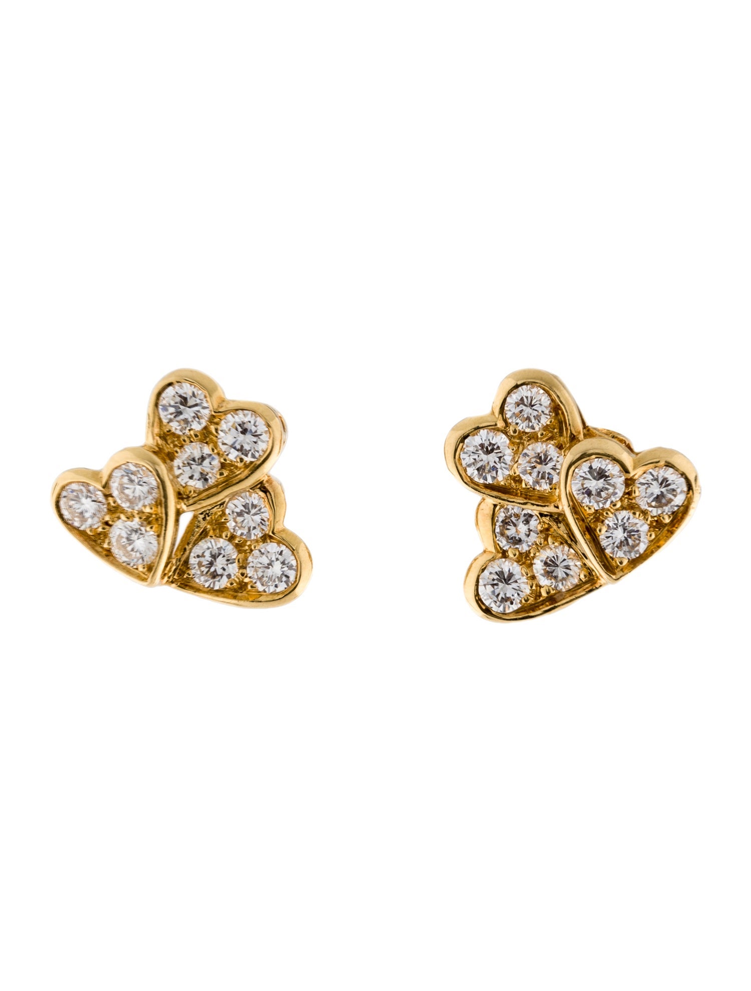 Van Cleef & Arpels Vintage Diamond Heart Earrings