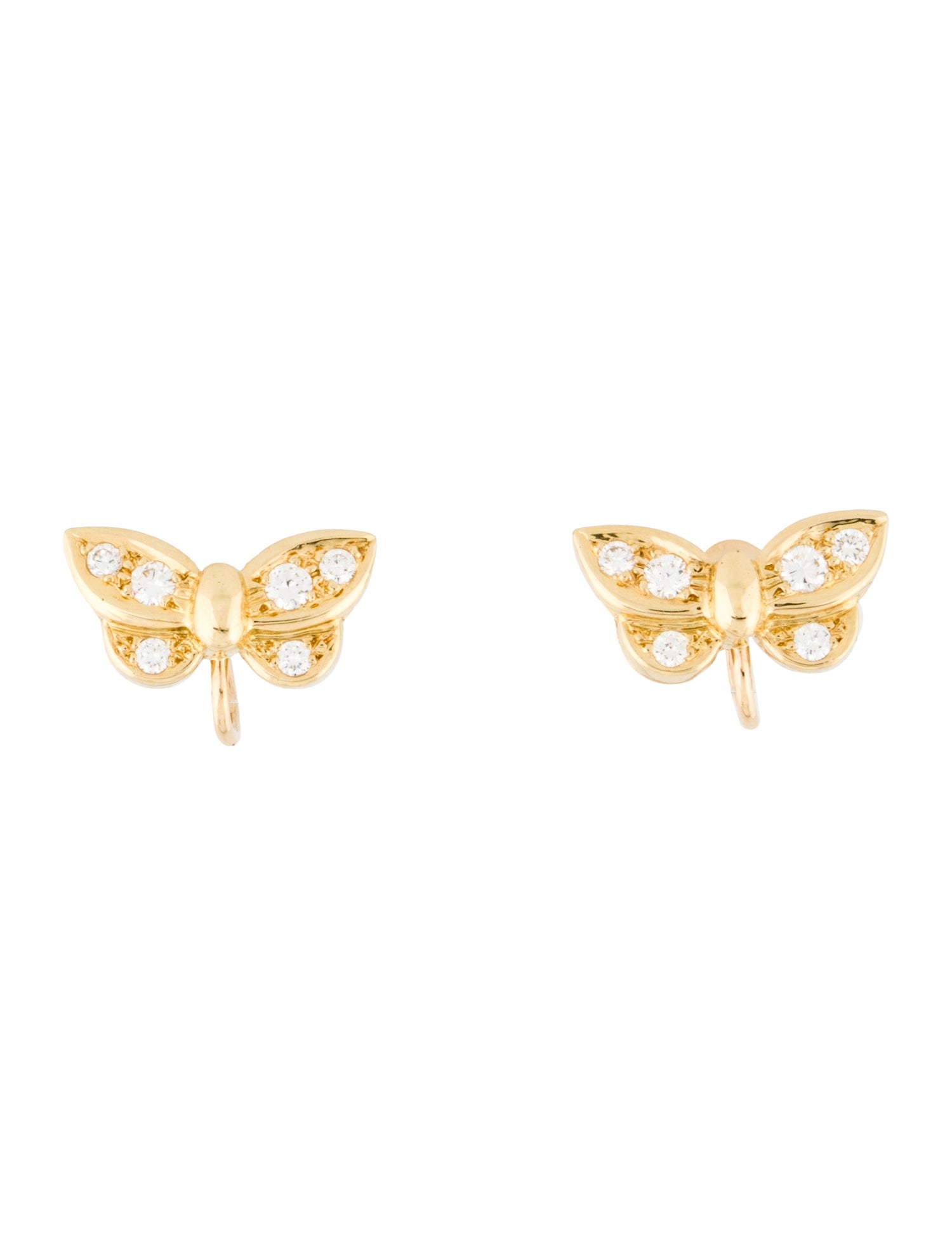 Van Cleef & Arpels Diamond Papillon Clip-On Earrings