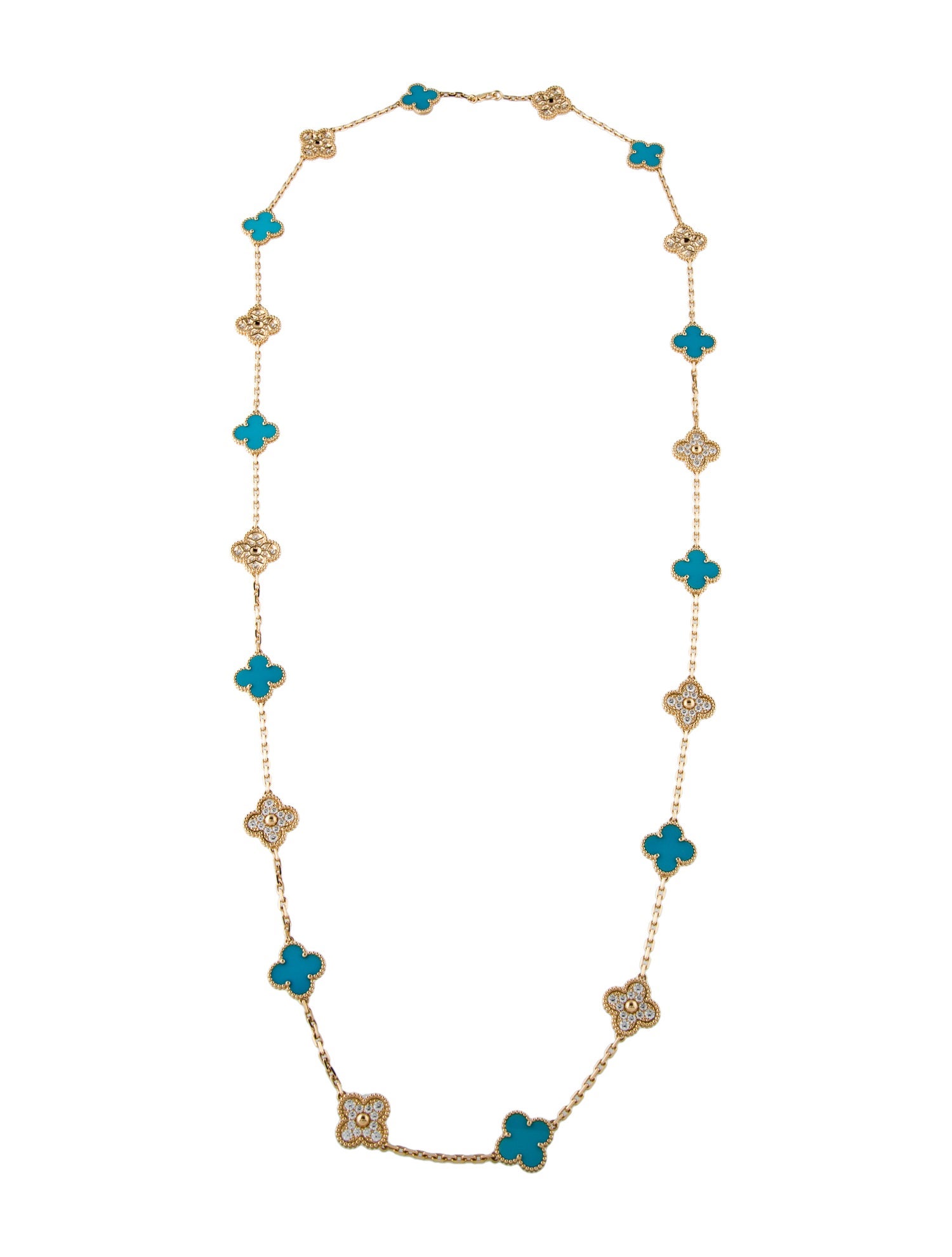 Van Cleef & Arpels 2024 Limited Edition Vintage Alhambra Long Necklace, 20 Motifs