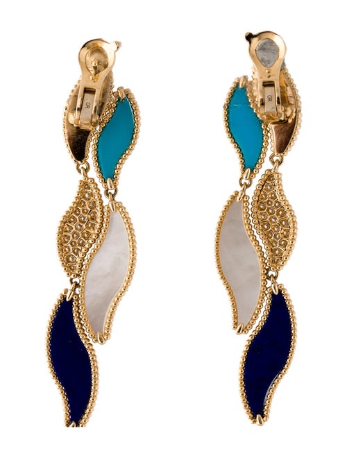 Van Cleef & Arpels Mother of Pearl Lucky Summer Wave Drop Earrings