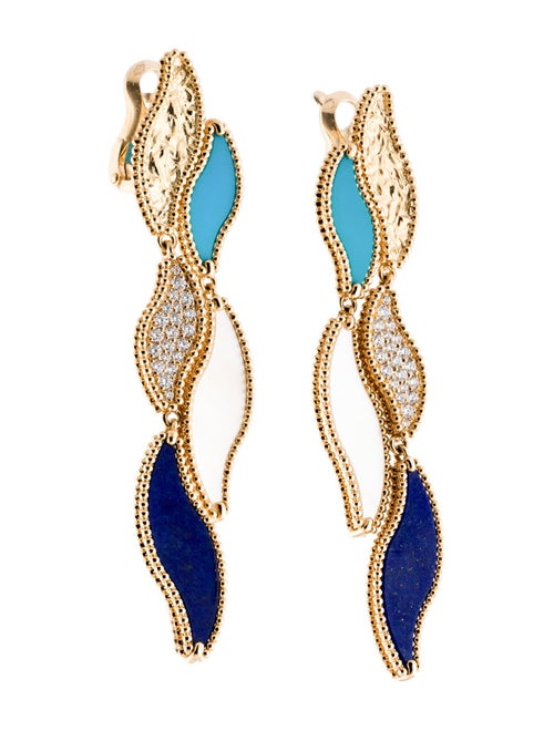 Van Cleef & Arpels Mother of Pearl Lucky Summer Wave Drop Earrings