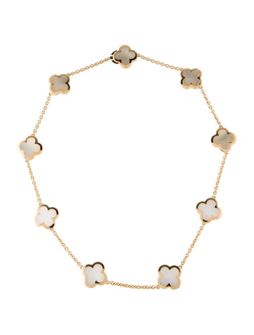 Van Cleef & Arpels Mother of Pearl Pure Alhambra 9 Motif Necklace