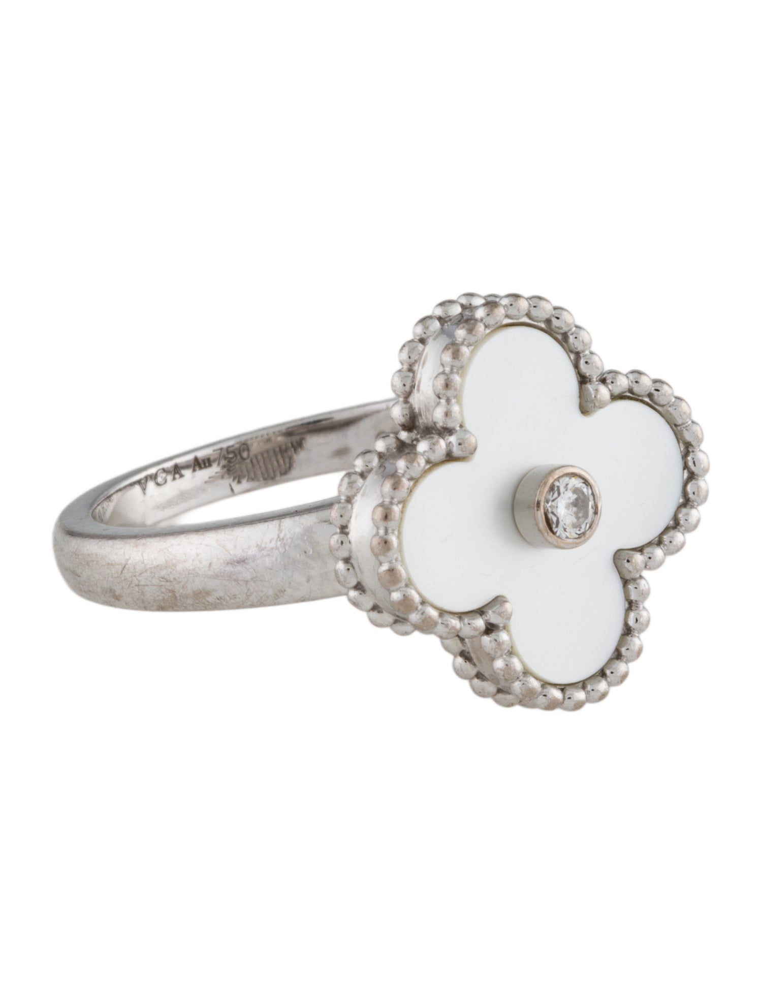 Van Cleef & Arpels Mother of Pearl Vintage Alhambra Ring