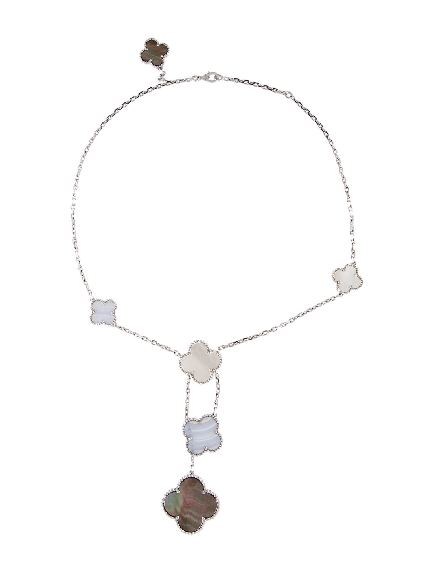Van Cleef & Arpels Mother of Pearl Magic Alhambra Necklace, 6 Motifs
