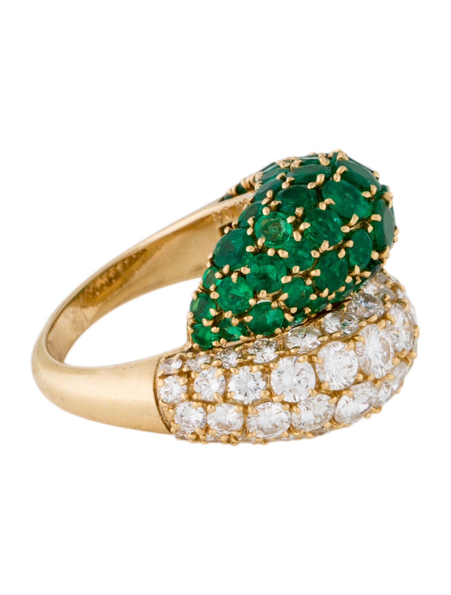 Van Cleef & Arpels Vintage 18K Emerald & Diamond Bypass Ring