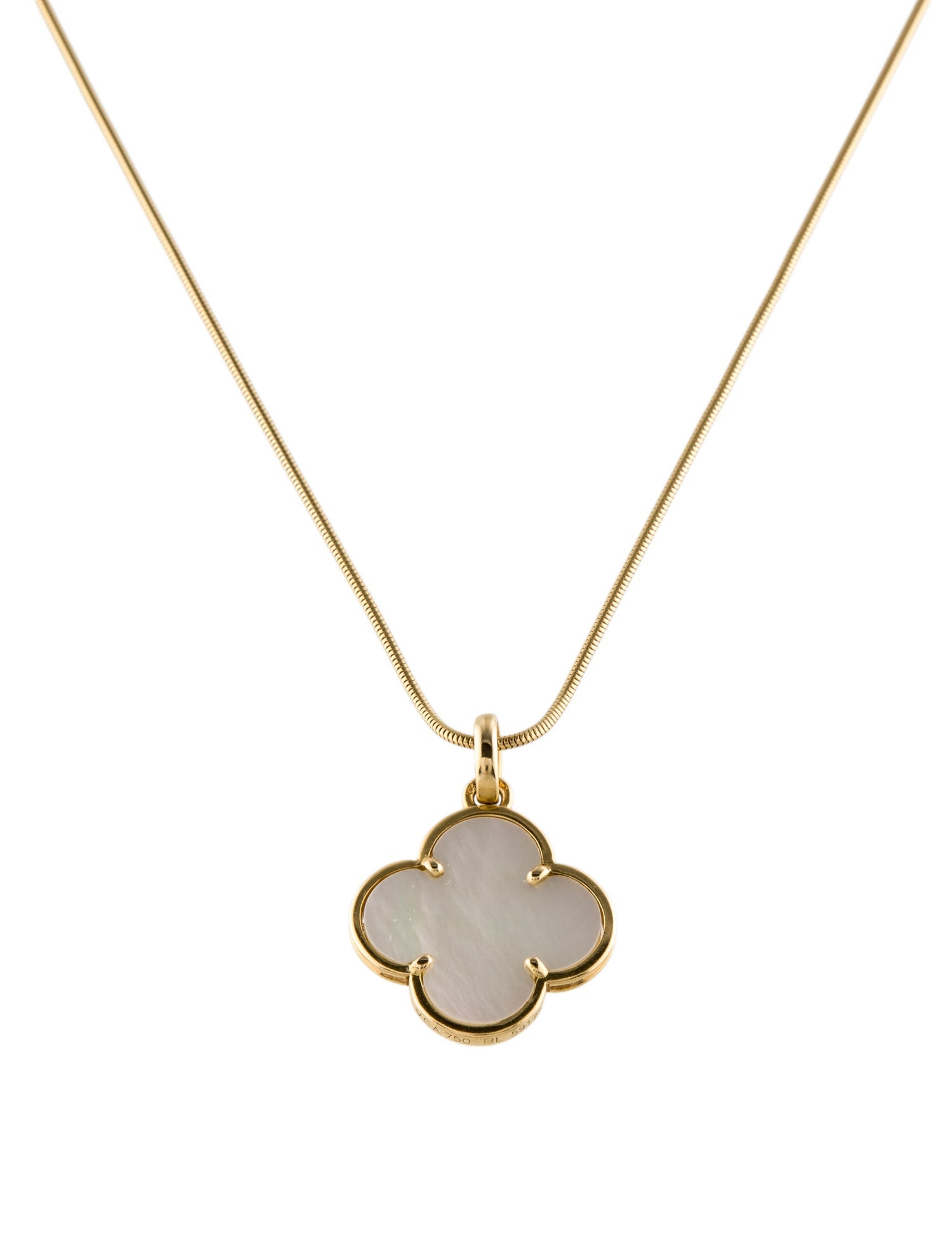 Van Cleef & Arpels Vintage Mother of Pearl Magic Alhambra Pendant Necklace