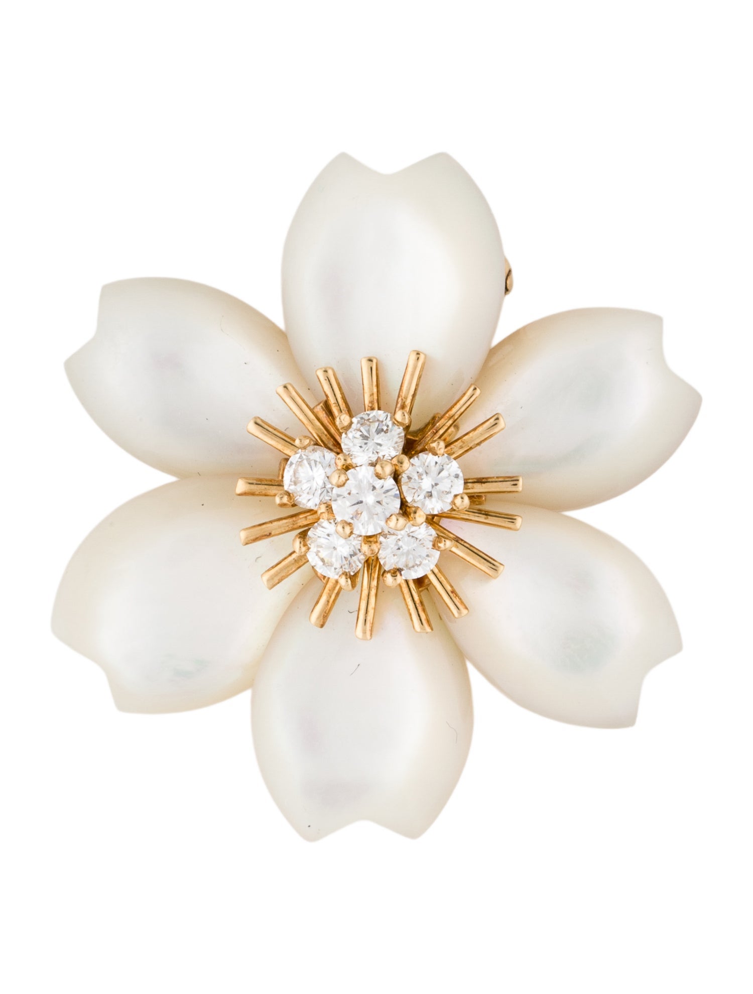 Van Cleef & Arpels Mother of Pearl Rose de Noel Brooch