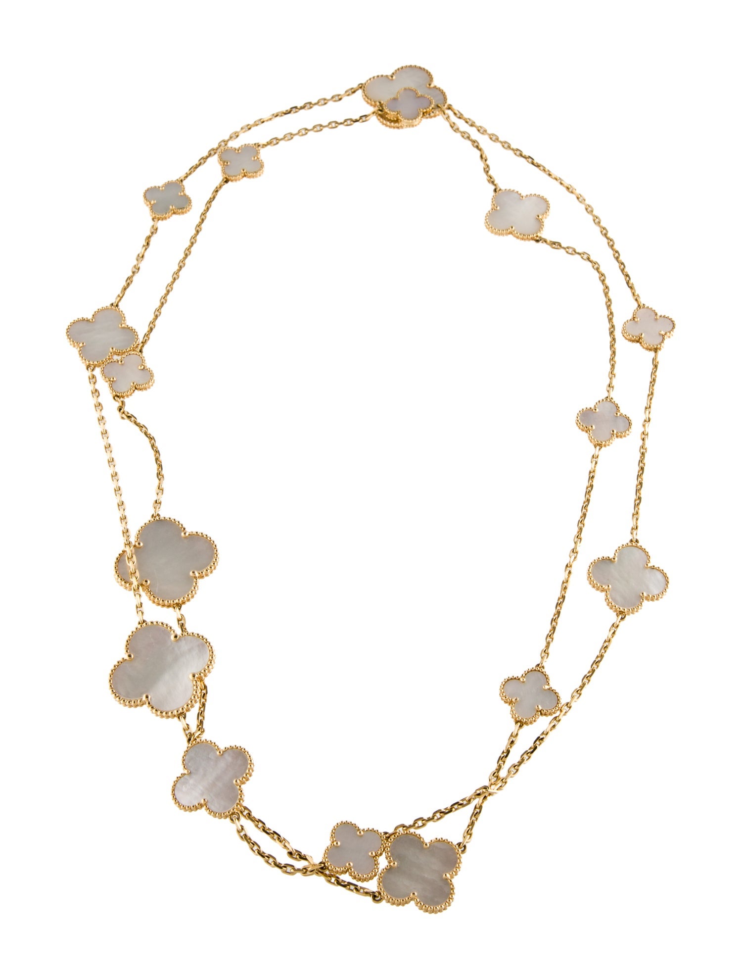 Van Cleef & Arpels 16 Motifs Mother of Pearl Magic Alhambra Long Necklace