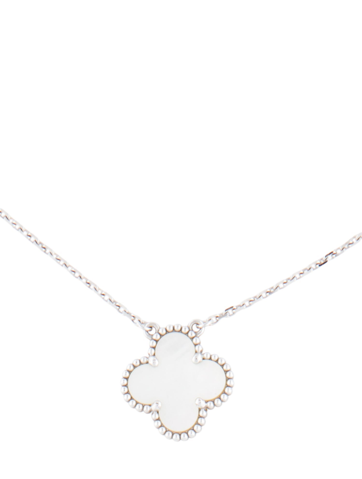 Van Cleef & Arpels Mother of Pearl Vintage Alhambra Pendant Necklace