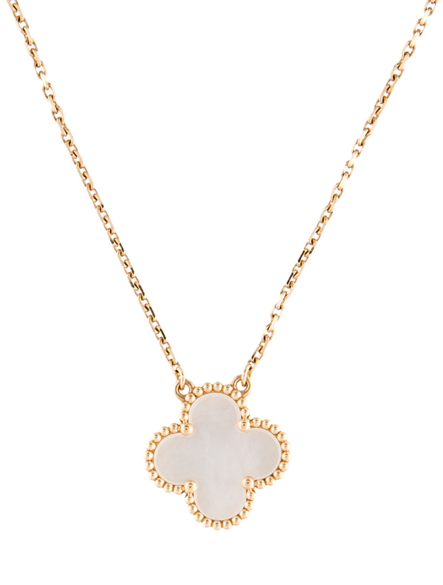 Van Cleef & Arpels Mother of Pearl Vintage Alhambra Pendant Necklace