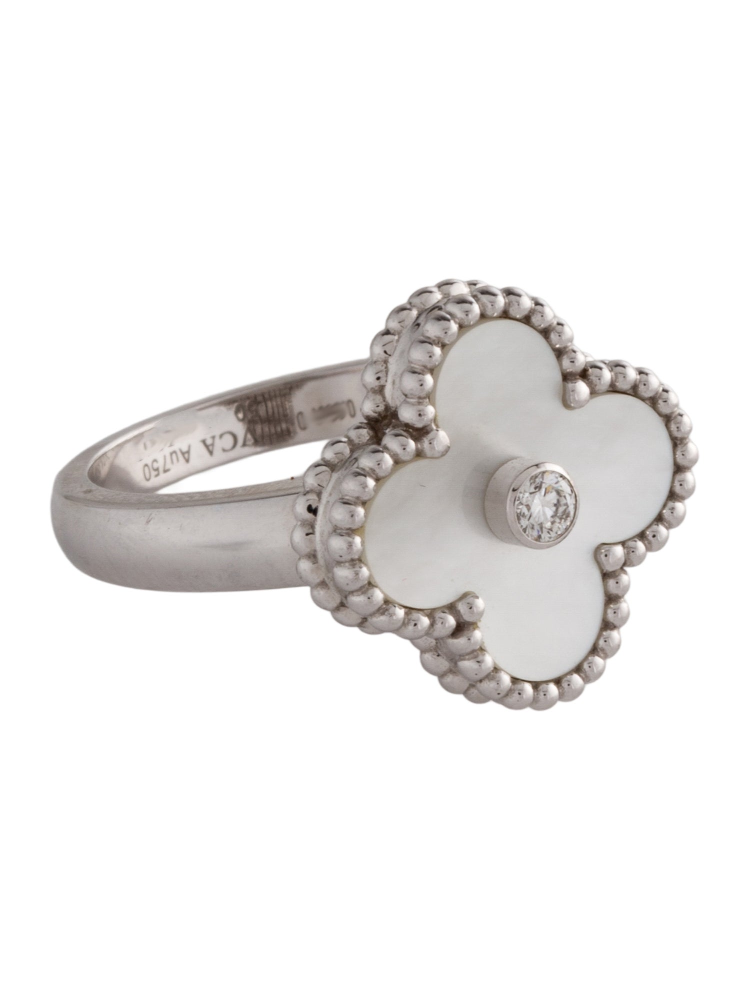 Van Cleef & Arpels Mother of Pearl Vintage Alhambra Ring