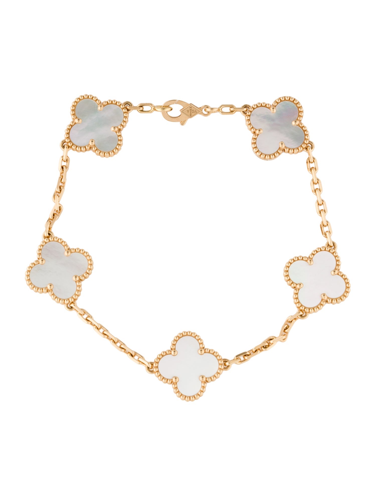 Van Cleef & Arpels Mother of Pearl Alhambra Bracelet, 5 Motifs