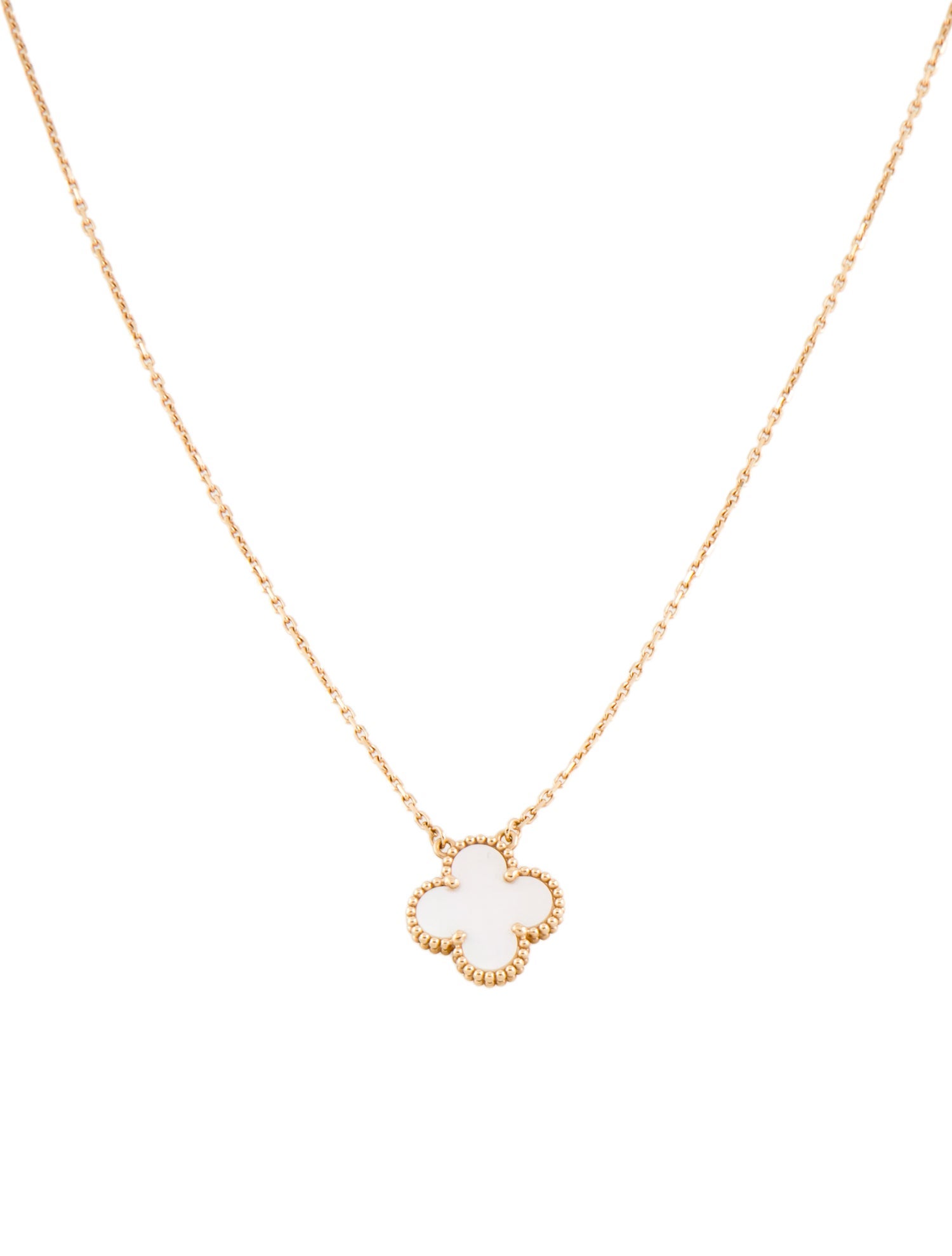 Van Cleef & Arpels Mother of Pearl Vintage Alhambra Pendant Necklace