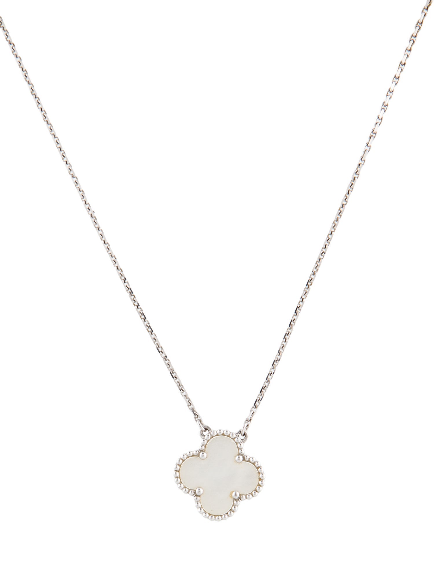 Van Cleef & Arpels Mother of Pearl Vintage Alhambra Pendant Necklace