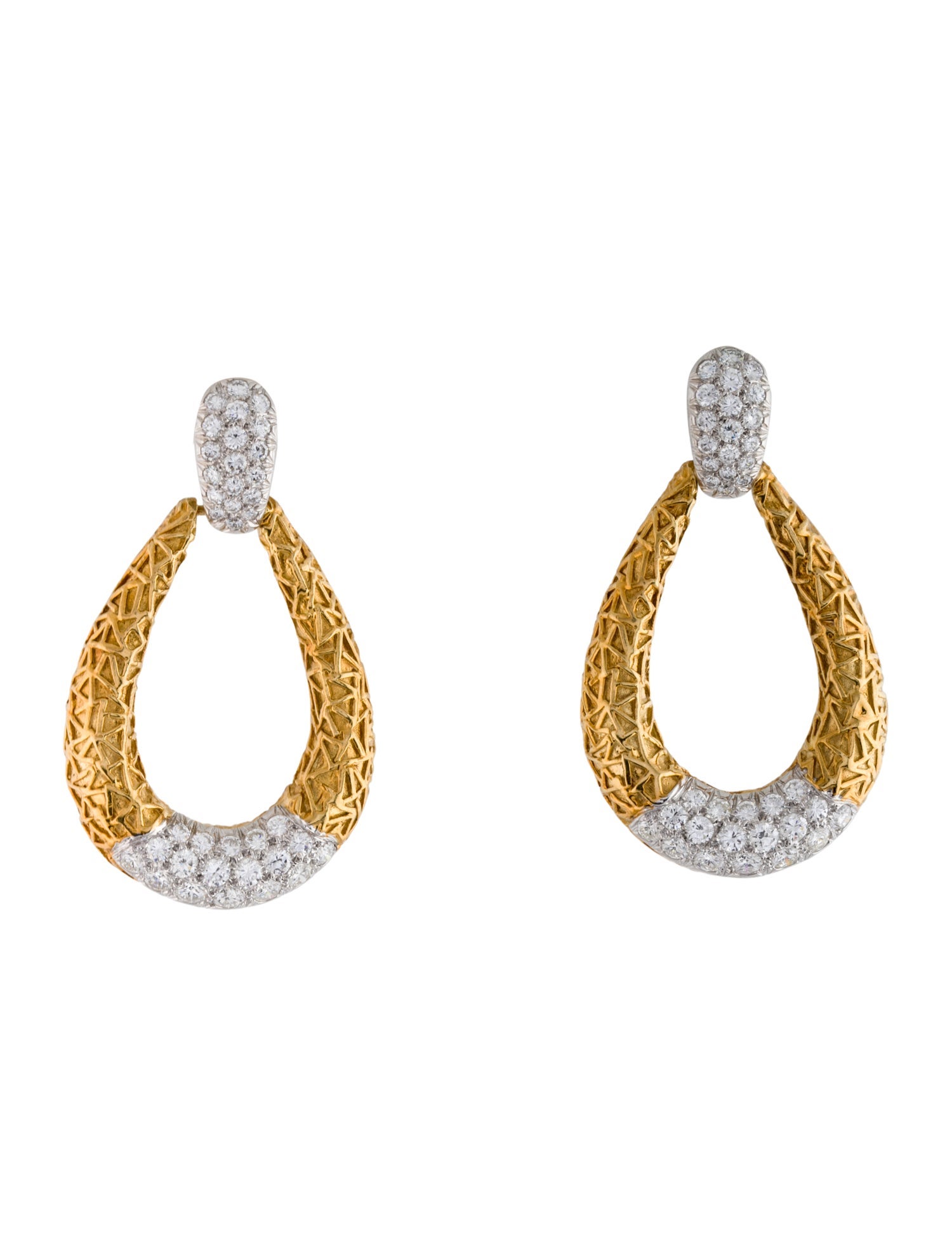 Van Cleef & Arpels 18K Diamond Chevalerie Doorknocker Earrings