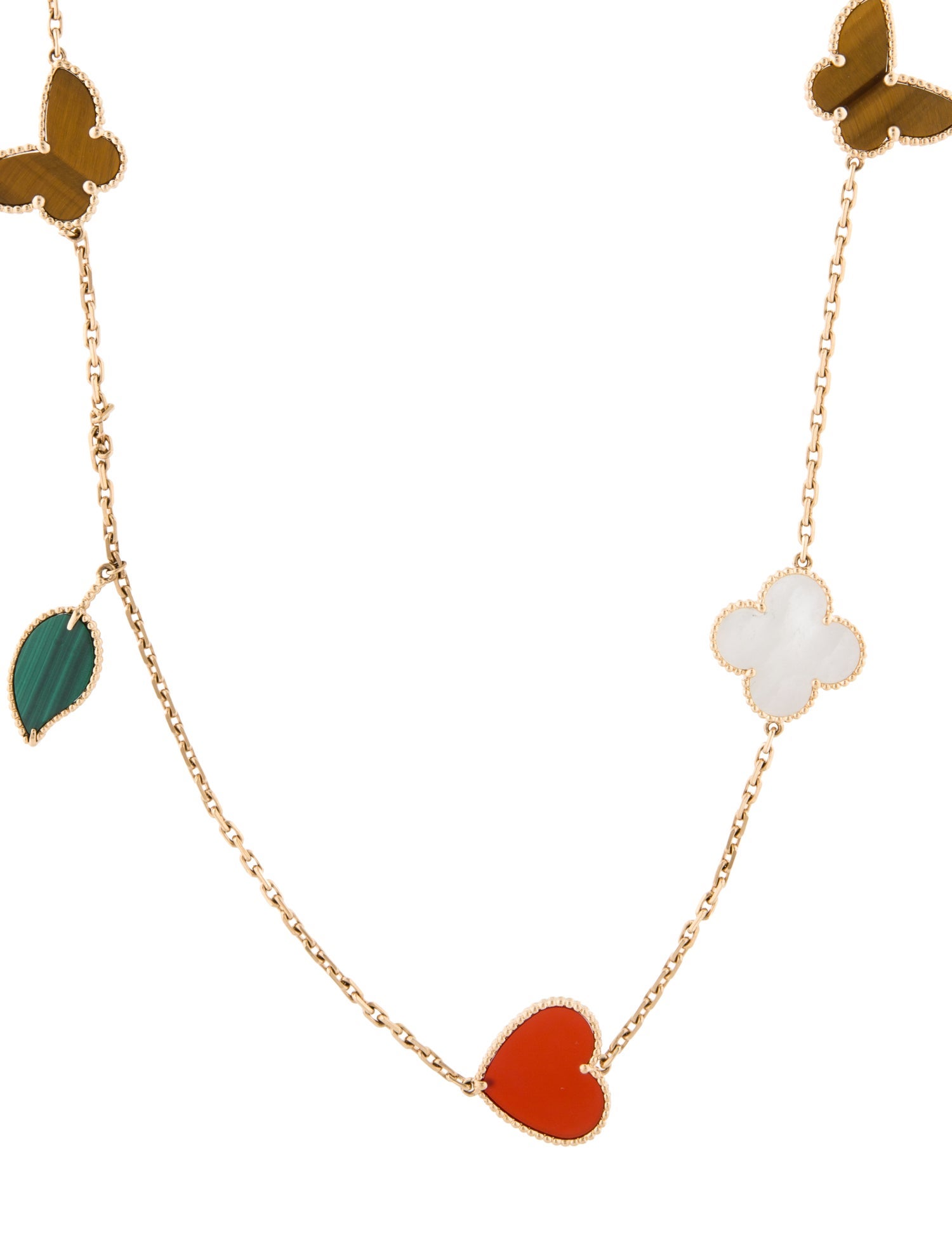 Van Cleef & Arpels Mother of Pearl Lucky Alhambra 12 Motif Long Necklace