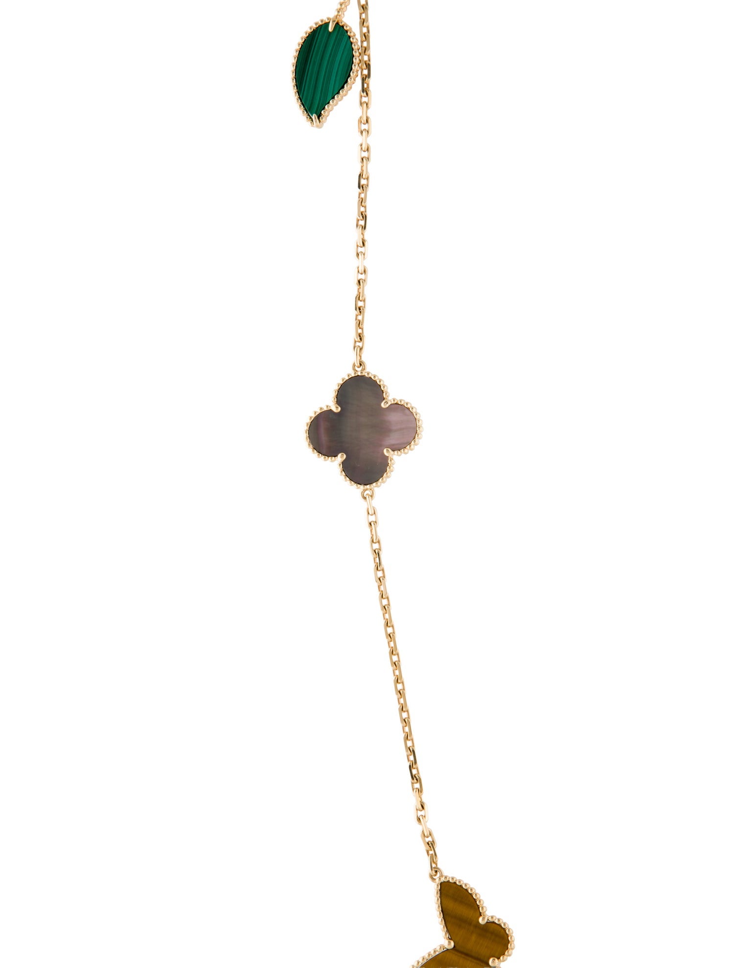 Van Cleef & Arpels Mother of Pearl Lucky Alhambra 12 Motif Long Necklace