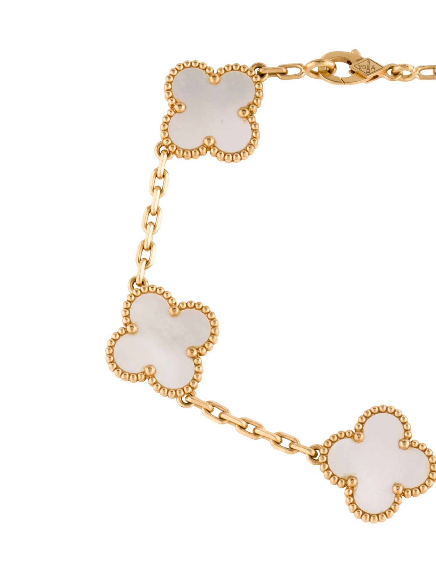 Van Cleef & Arpels Mother of Pearl Vintage Alhambra Bracelet, 5 Motifs