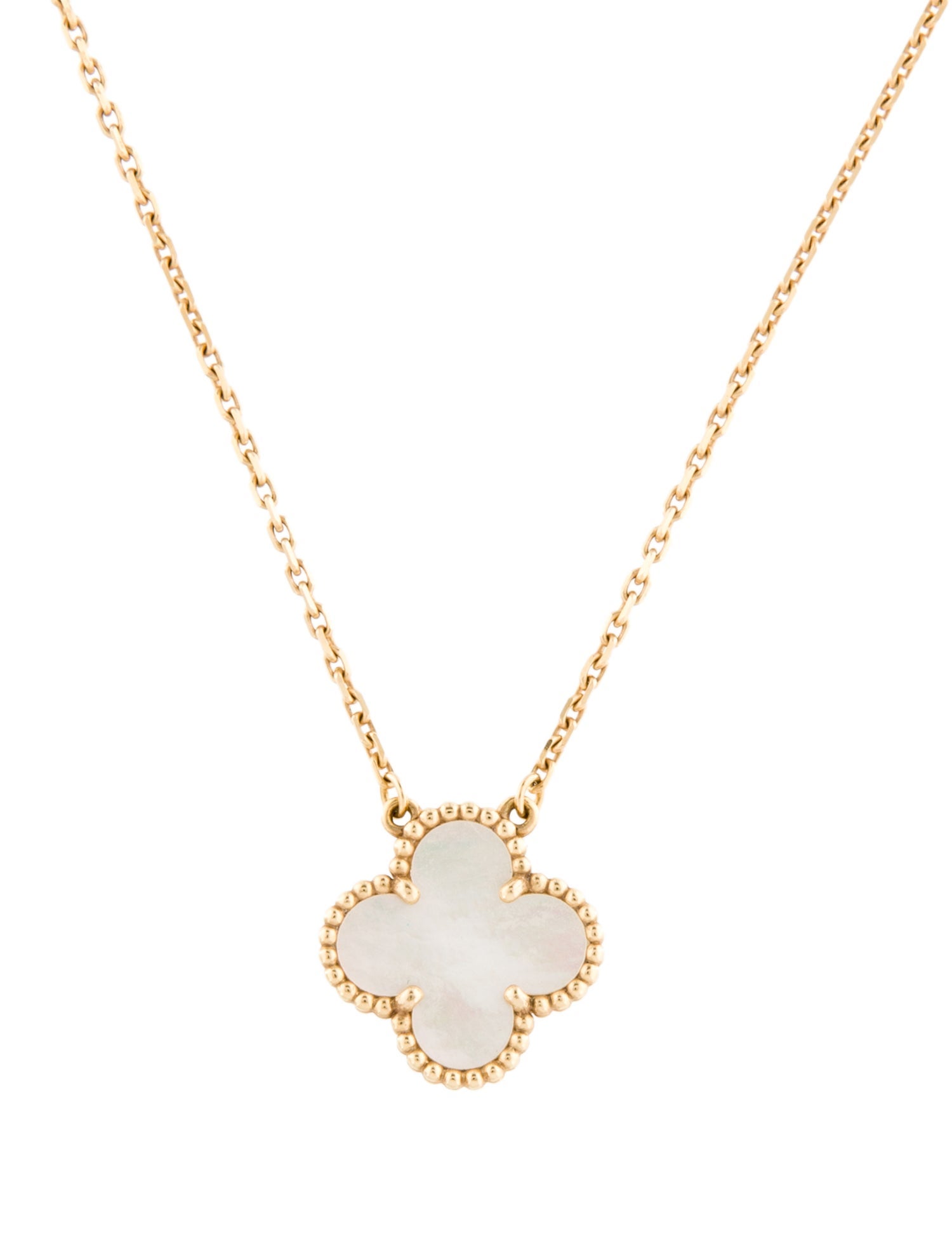 Van Cleef & Arpels Mother of Pearl Vintage Alhambra Pendant Necklace