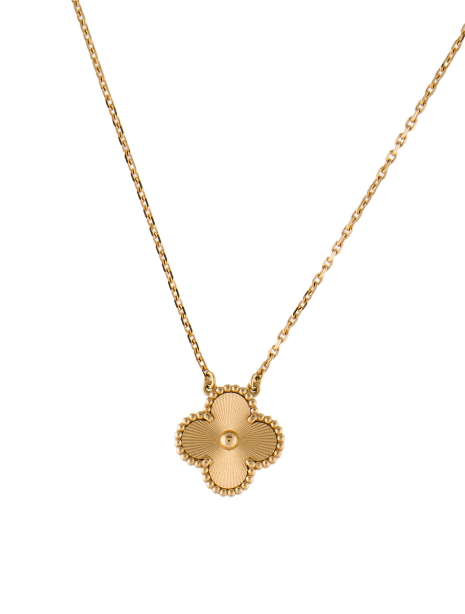 Van Cleef & Arpels Vintage Alhambra Guilloche Pendant Necklace