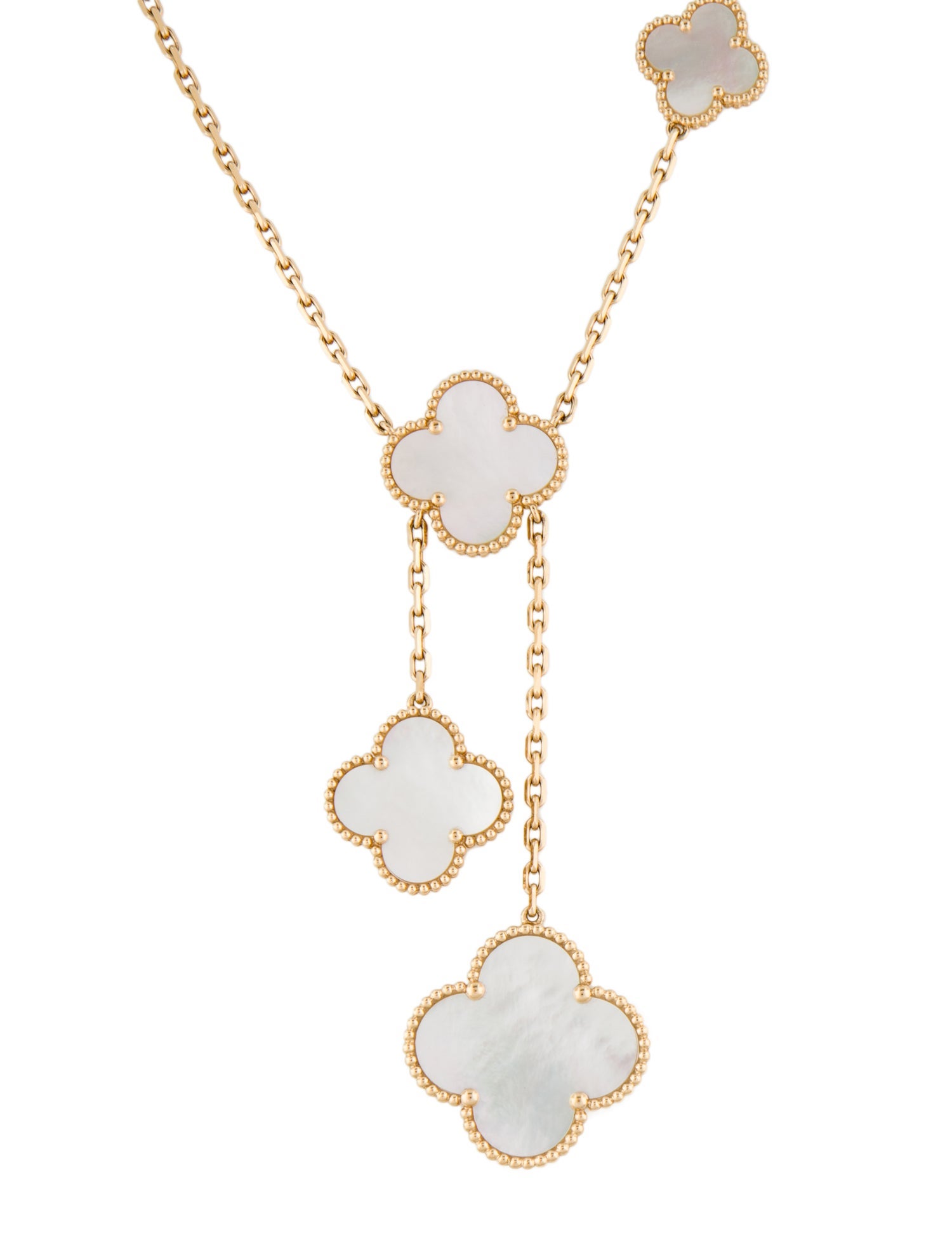 Van Cleef & Arpels Mother of Pearl Magic Alhambra Necklace, 6 Motif