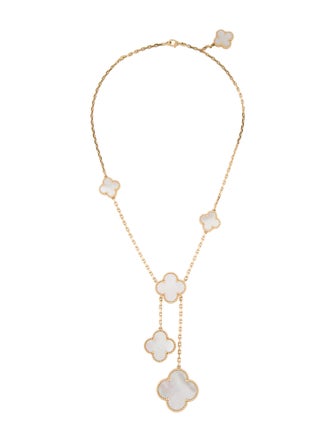 Van Cleef & Arpels Mother of Pearl Magic Alhambra Necklace, 6 Motif