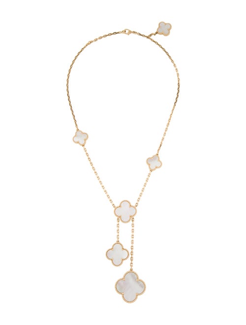 Van Cleef & Arpels Mother of Pearl Magic Alhambra Necklace, 6 Motif