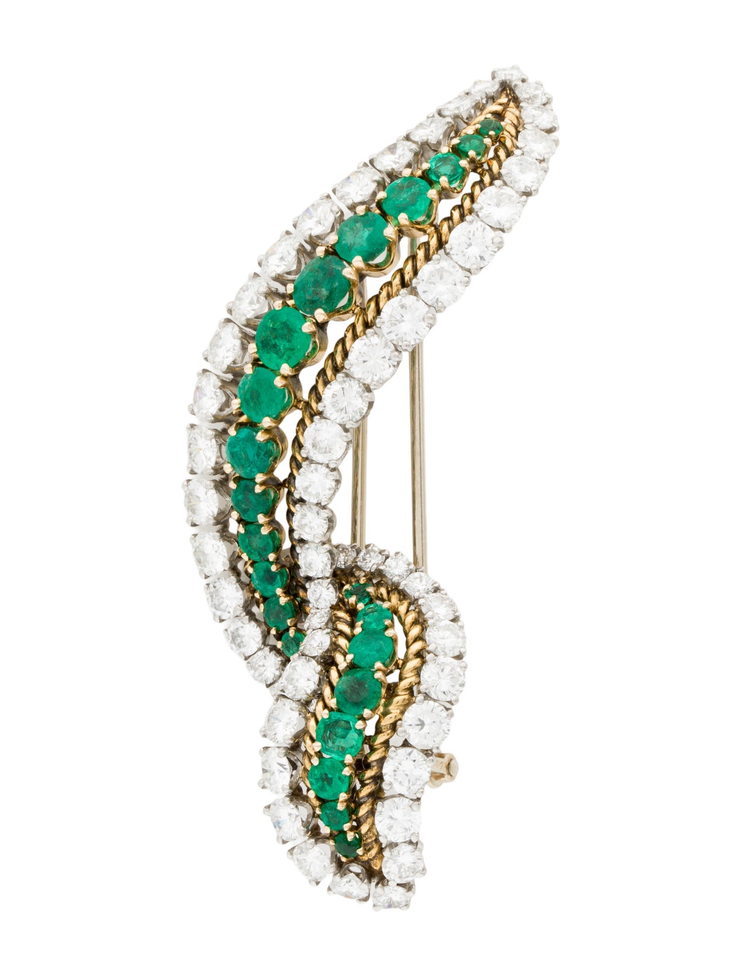 Van Cleef & Arpels Vintage Emerald & Diamond Brooch