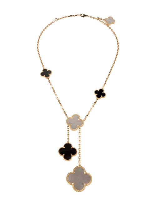 Van Cleef & Arpels Mother of Pearl Magic Alhambra 6 Motif Necklace