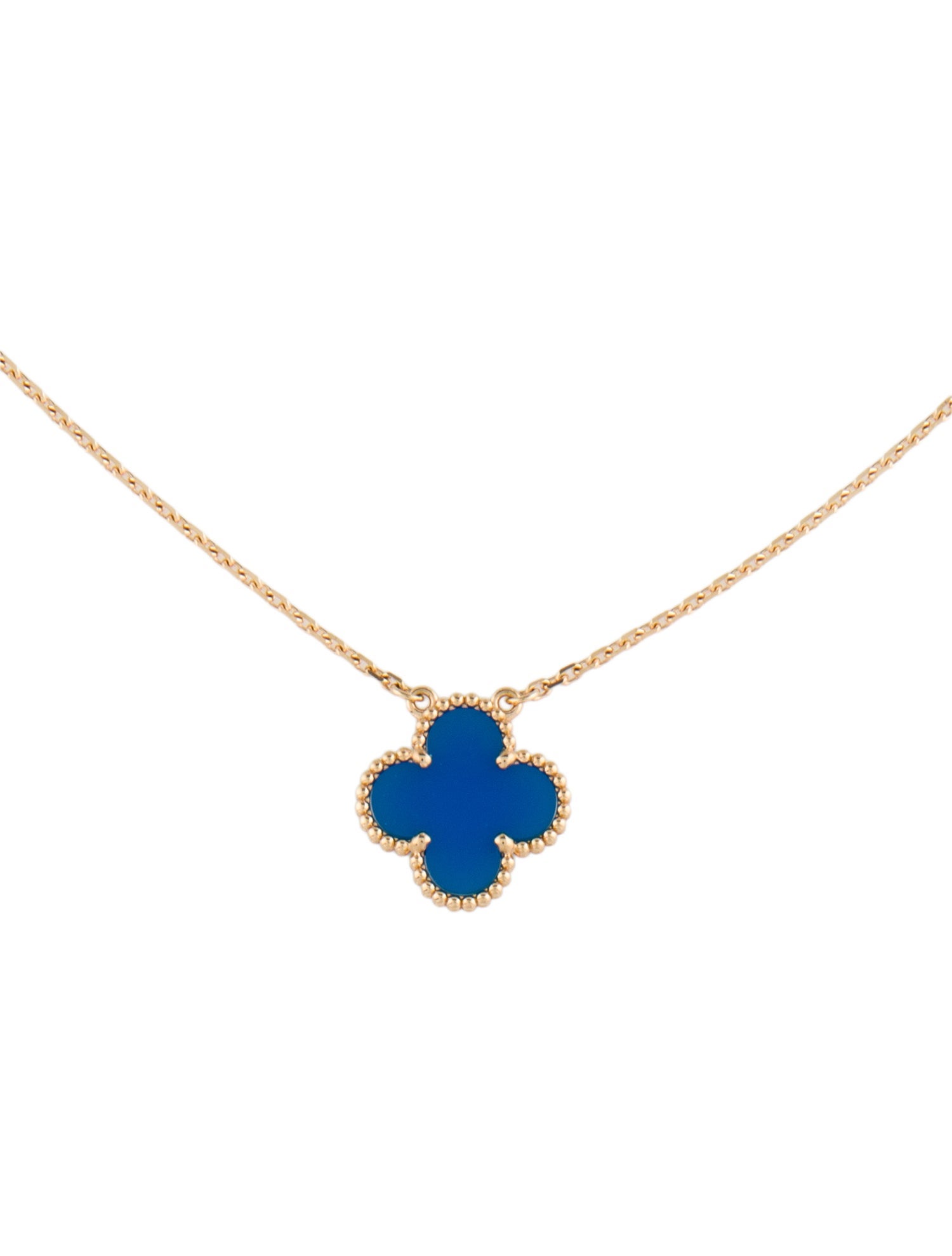 Van Cleef & Arpels Agate Vintage Alhambra Pendant Necklace