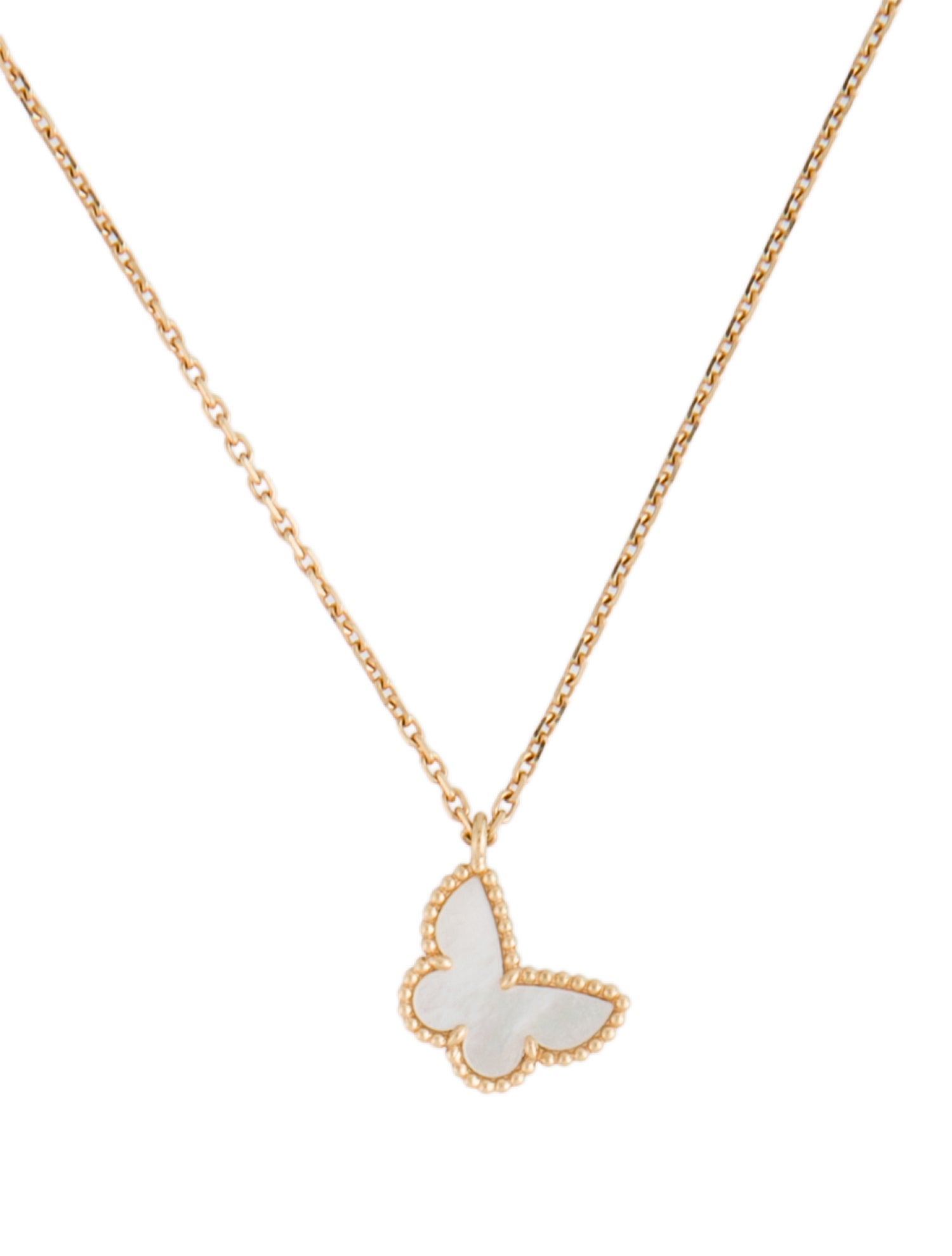 Van Cleef & Arpels Mother of Pearl Sweet Butterflies Pendant Necklace